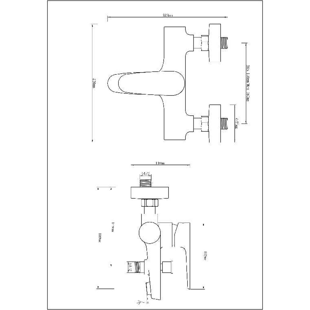 Baterie cada-dus GOODHOME Cavally, alama, negru