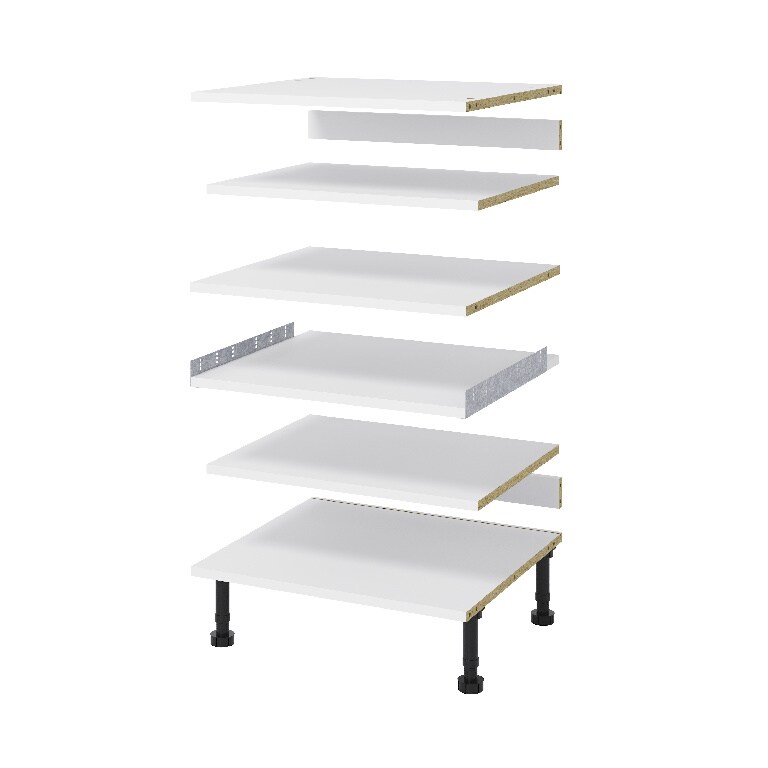 Rafturi si baza pentru dulap inalt cu electrocasnice GoodHome Caraway, 60 x 57 cm, alb