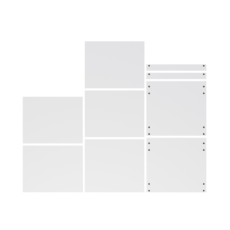 Rafturi si baza pentru dulap inalt GoodHome Caraway, 60 x 57 cm, alb