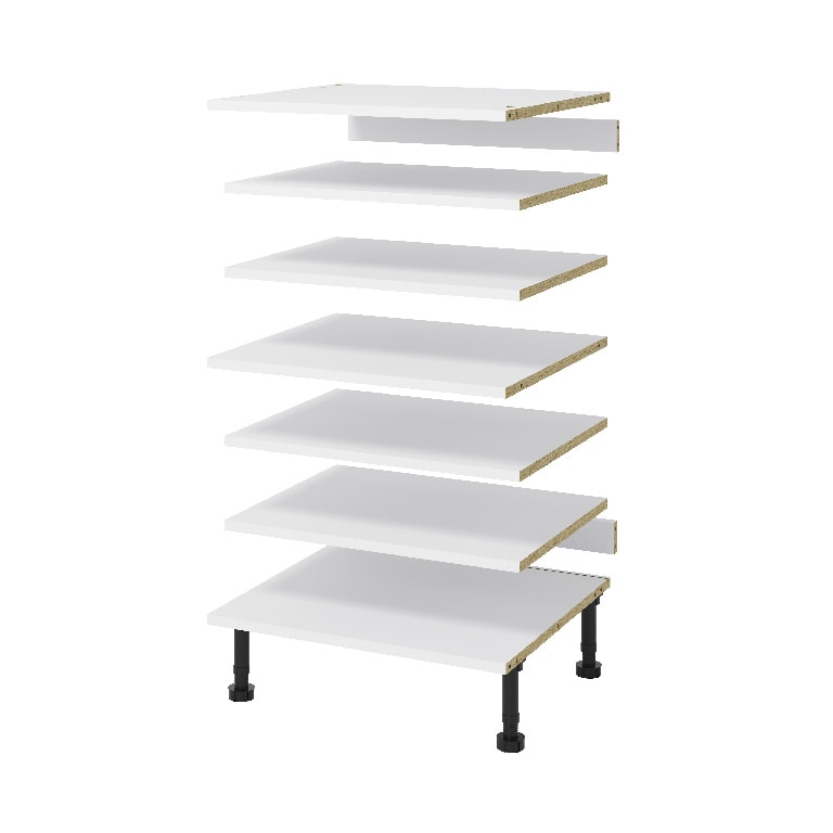Rafturi si baza pentru dulap inalt GoodHome Caraway, 60 x 57 cm, alb