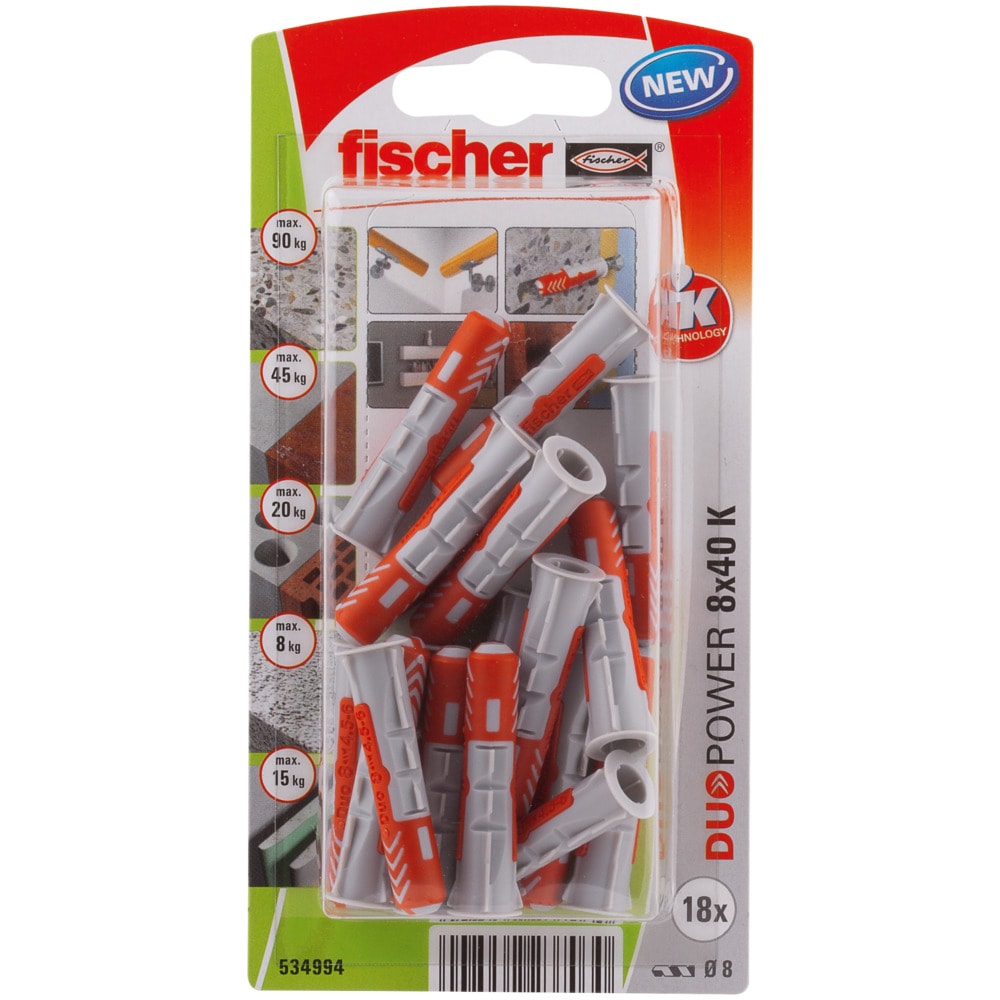 Set dibluri FISCHER DuoPower, 8 x 40mm, 18 bucati