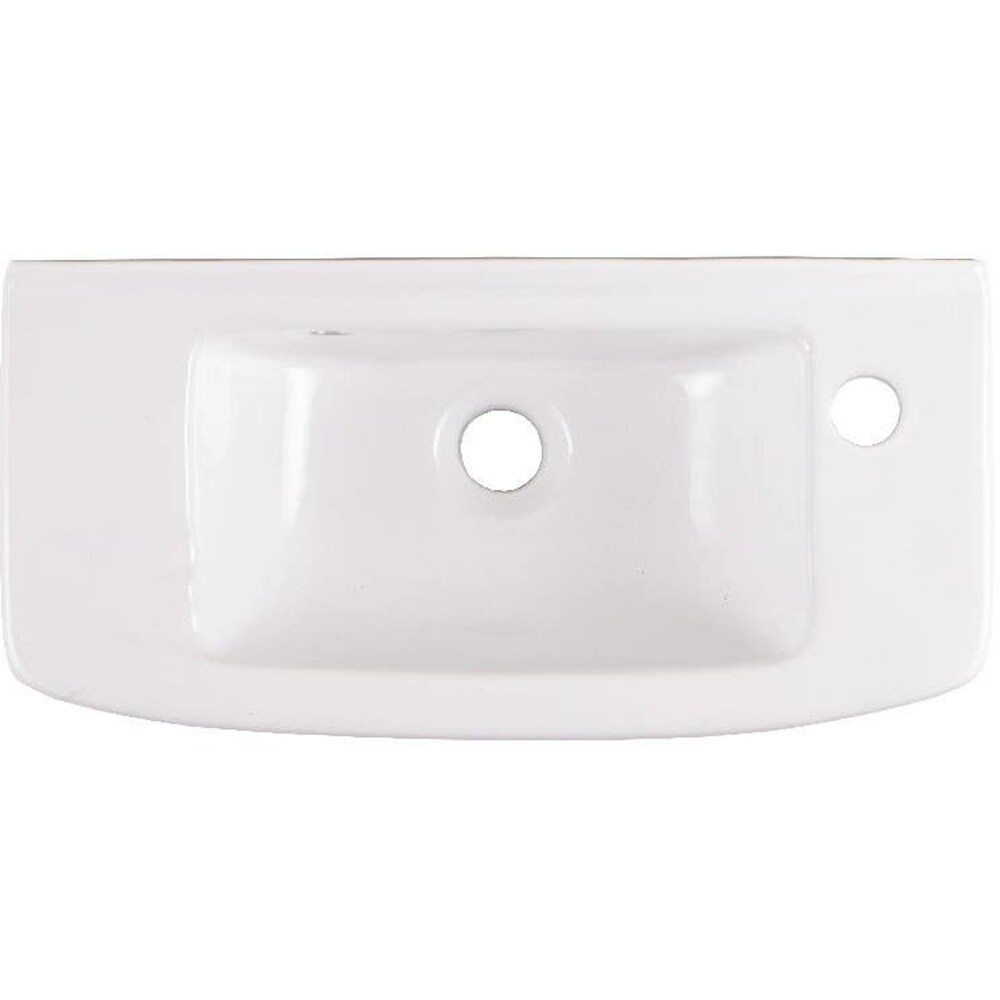 Lavoar baie GOODHOME Musi, ceramica, montare pe perete, 51.5 x 24.8 cm, alb lucios