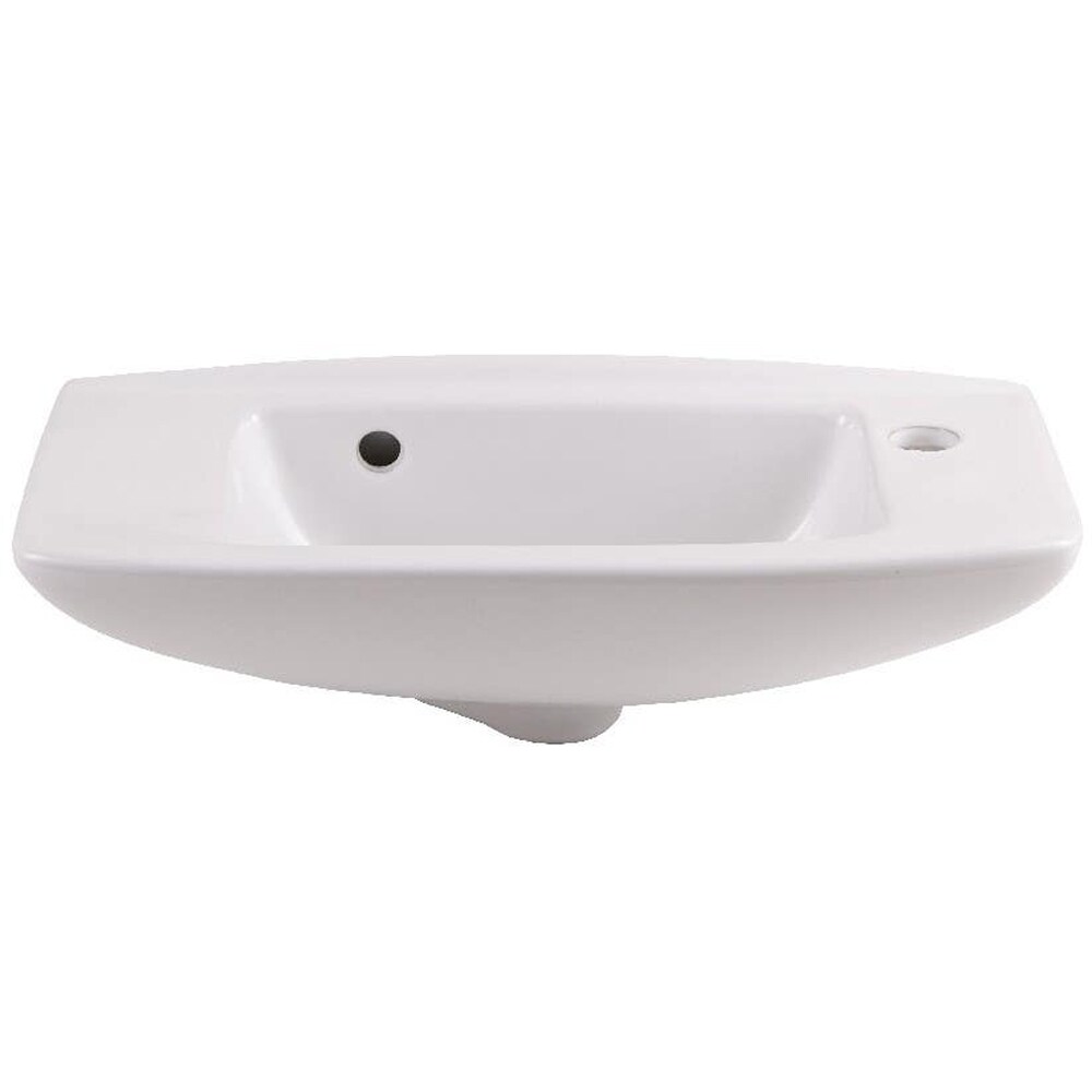 Lavoar baie GOODHOME Musi, ceramica, montare pe perete, 51.5 x 24.8 cm, alb lucios