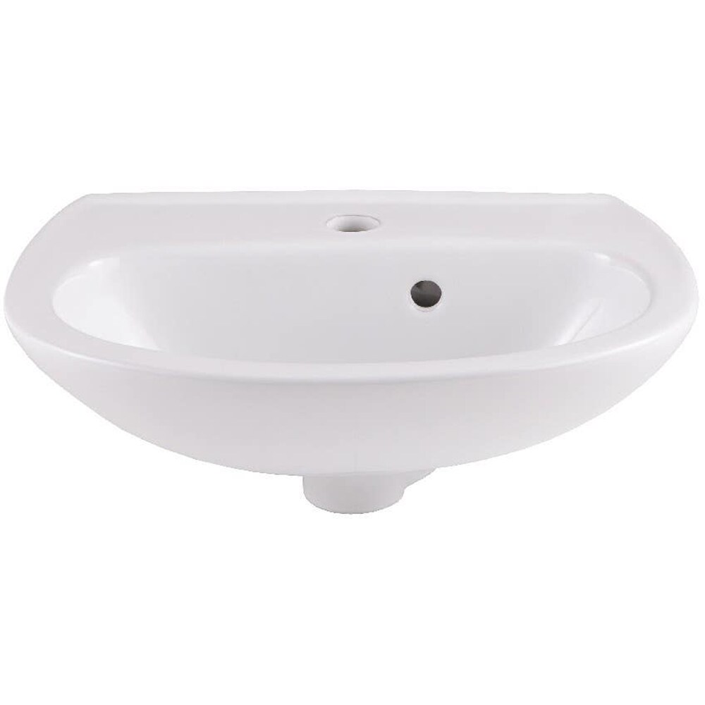 Lavoar baie GOODHOME Zuari, ceramica, montare pe perete, 46 x 34 cm, alb lucios