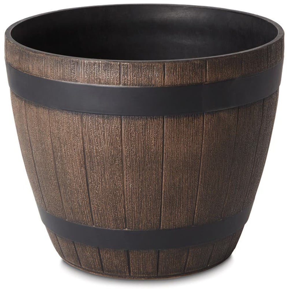Ghiveci flori VERVE, plastic, D 38 cm, maro