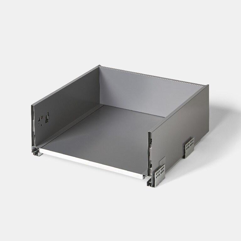 Sertar adanc GOODHOME Soto, cu inchidere silentioasa, 46.4 x 19 x 45 cm, sarcina maxima 25 kg, PAL si metal, gri