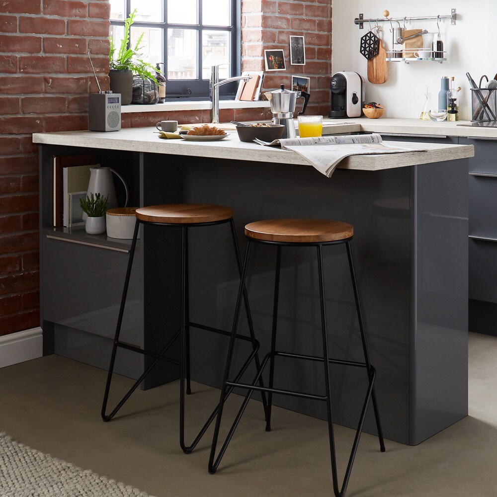 Scaun bar Maloux, 41 x 41 x 71 cm, maro
