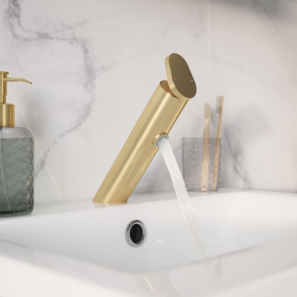 Baterie lavoar GOODHOME Nyasa, metal, auriu