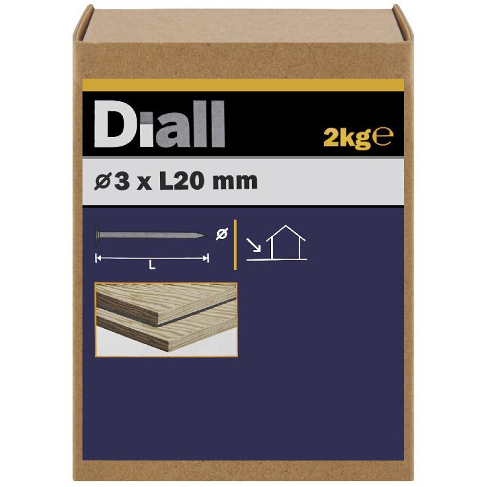 Cuie tabla Diall, 3 x 20 mm, 2 kg