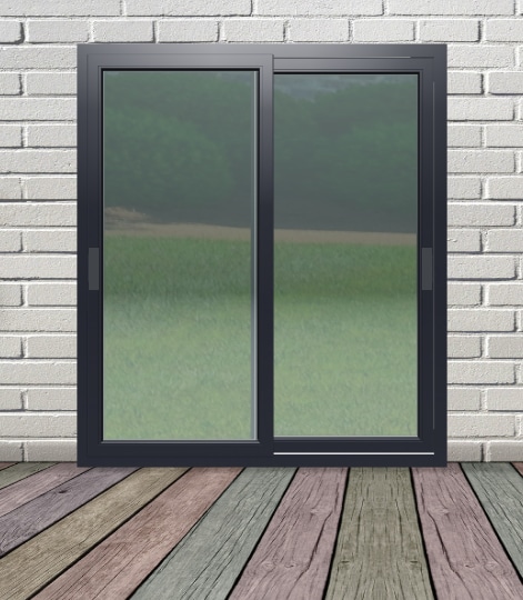 Usa exterior FENSTERWELT, cu geam, 1 camere, glisare, aluminiu, 180 x 200 cm, gri