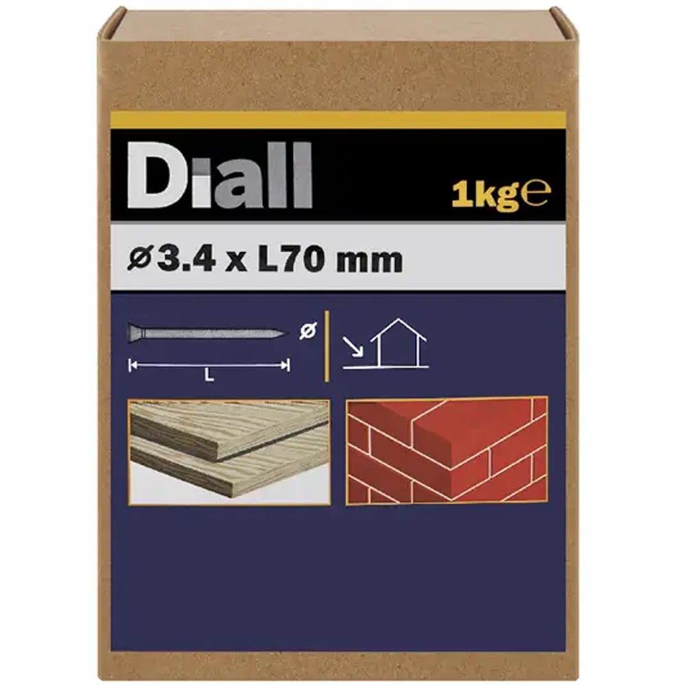 Cuie de zidarie DIALL 100657710, 3.4 x 70 mm, 1 kg