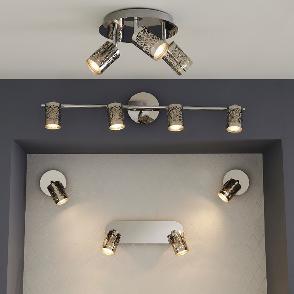 Plafoniera 4 spoturi LED COLOURS Barrow, 4 x GU10, IP20, crom