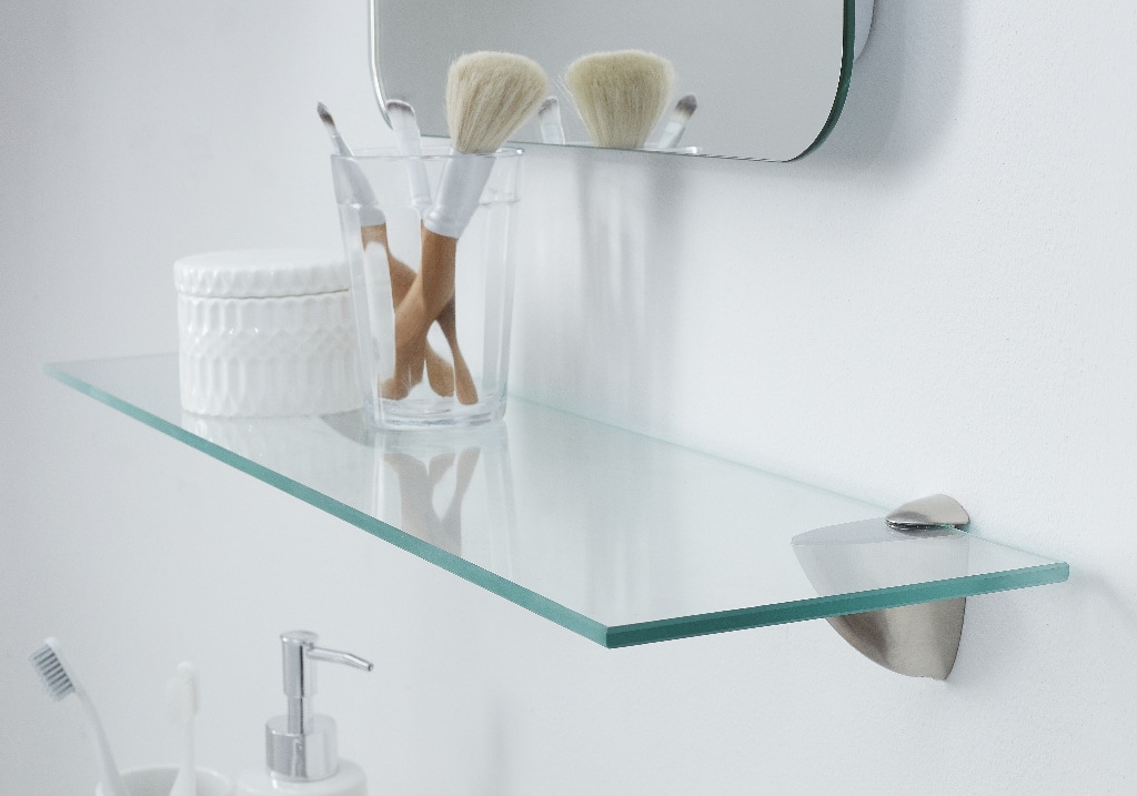 Suport pentru raft baie GOODHOME, 5.55 x 5.48 x 2.88 cm, suport maxim 20 kg, otel, argintiu, 2 buc