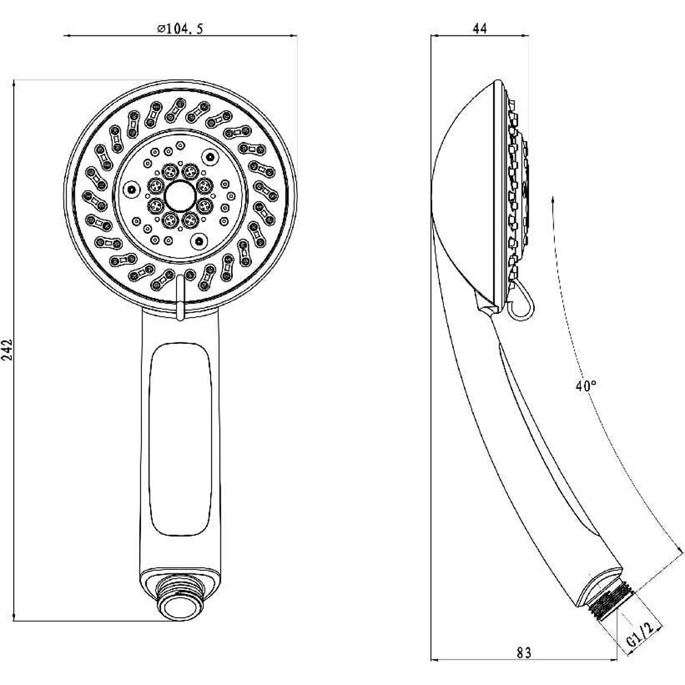 Para dus GOODHOME Towa Soft, 5 functii, crom