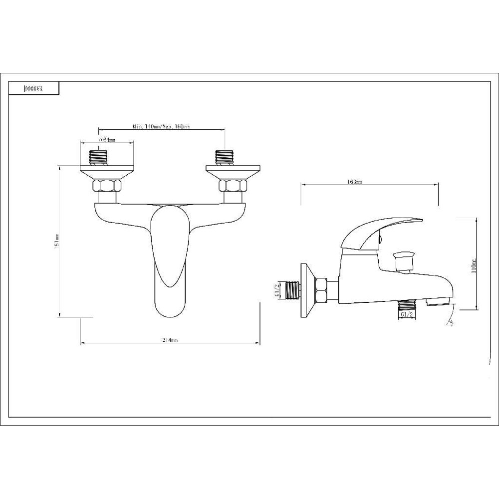 Baterie cada-dus COOKE & LEWIS Blyth, alama, argintiu