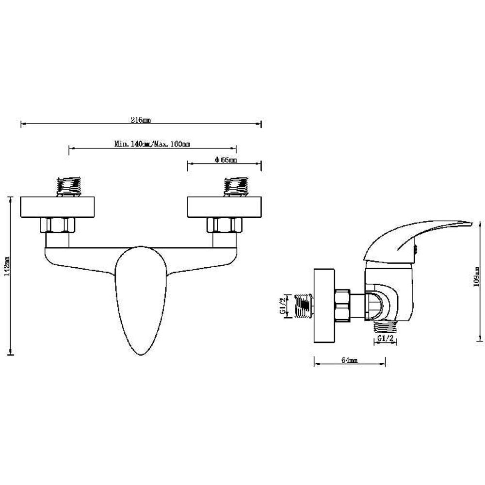 Baterie dus COOKE & LEWIS Eidar, alama, argintiu