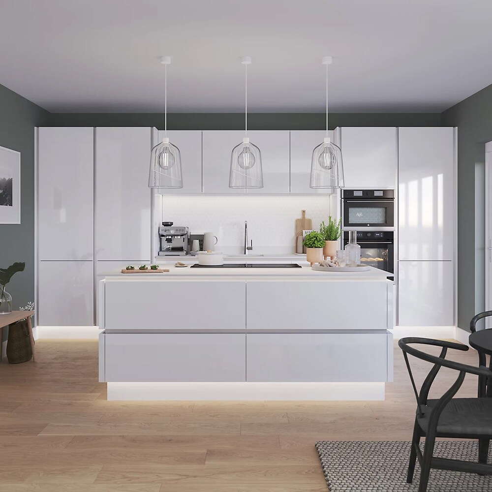 Profil colt GOODHOME Alisma, 72 x 6 x 6 cm, alb lucios
