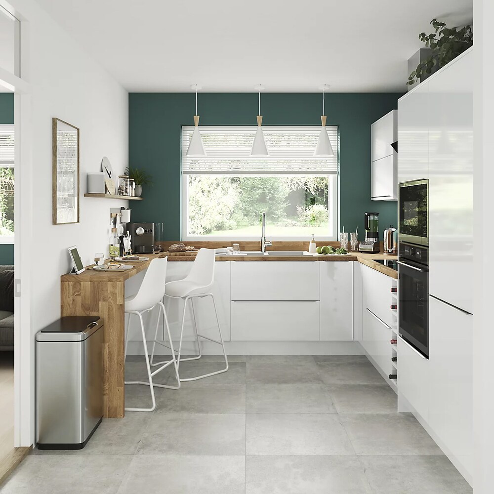 Profil colt GOODHOME Alisma, 72 x 6 x 6 cm, alb lucios