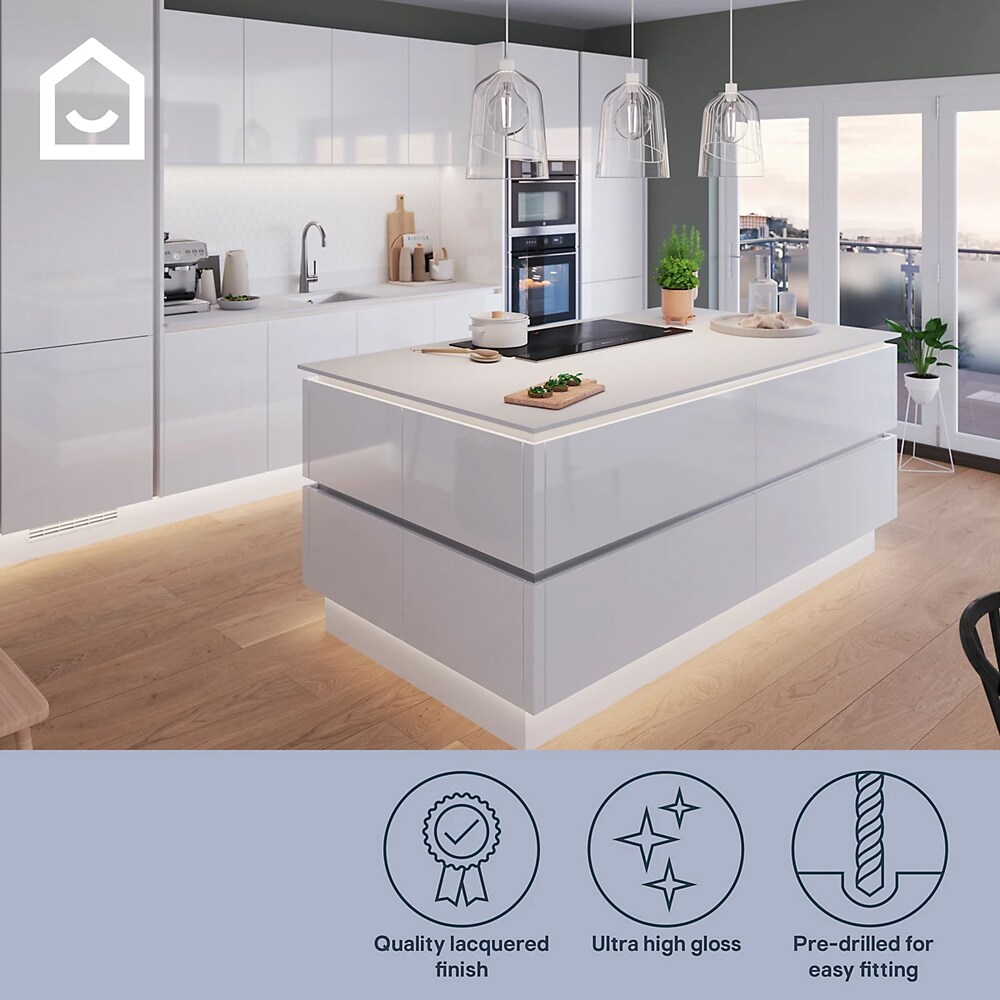 Profil colt GOODHOME Alisma, 72 x 6 x 6 cm, alb lucios