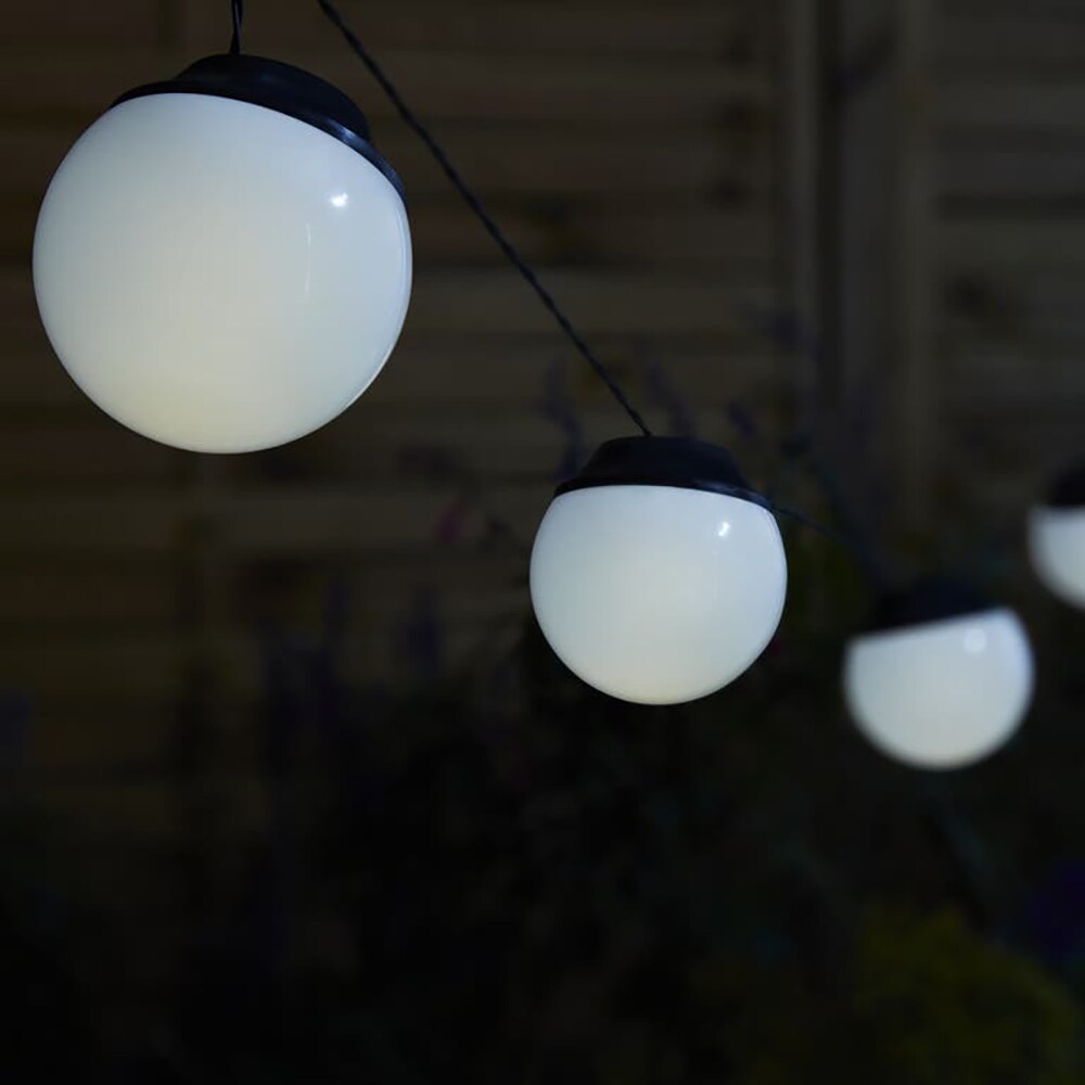 Instalatie 5 lampi solare LED, 0.06 W, 400 mAh, plastic, negru