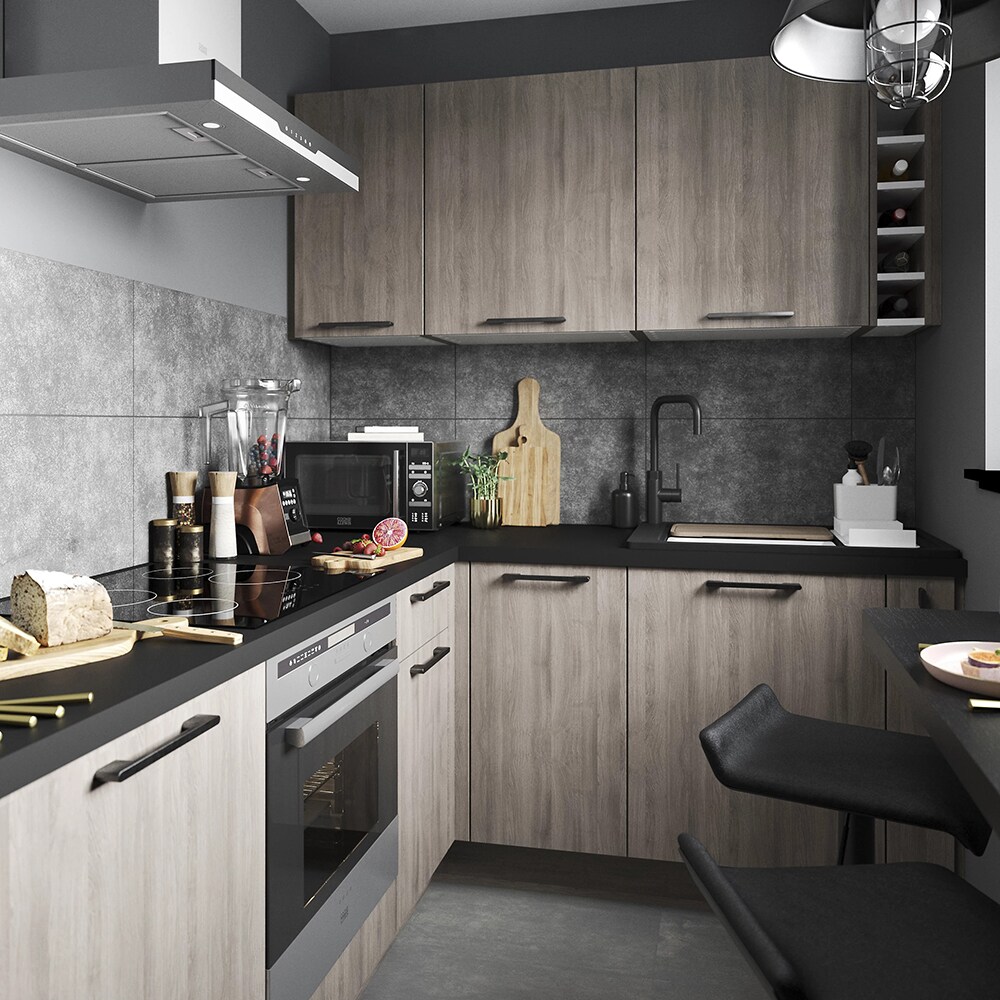 Cornisa GOODHOME Chia, 240 x 3.5 cm, gri stejar