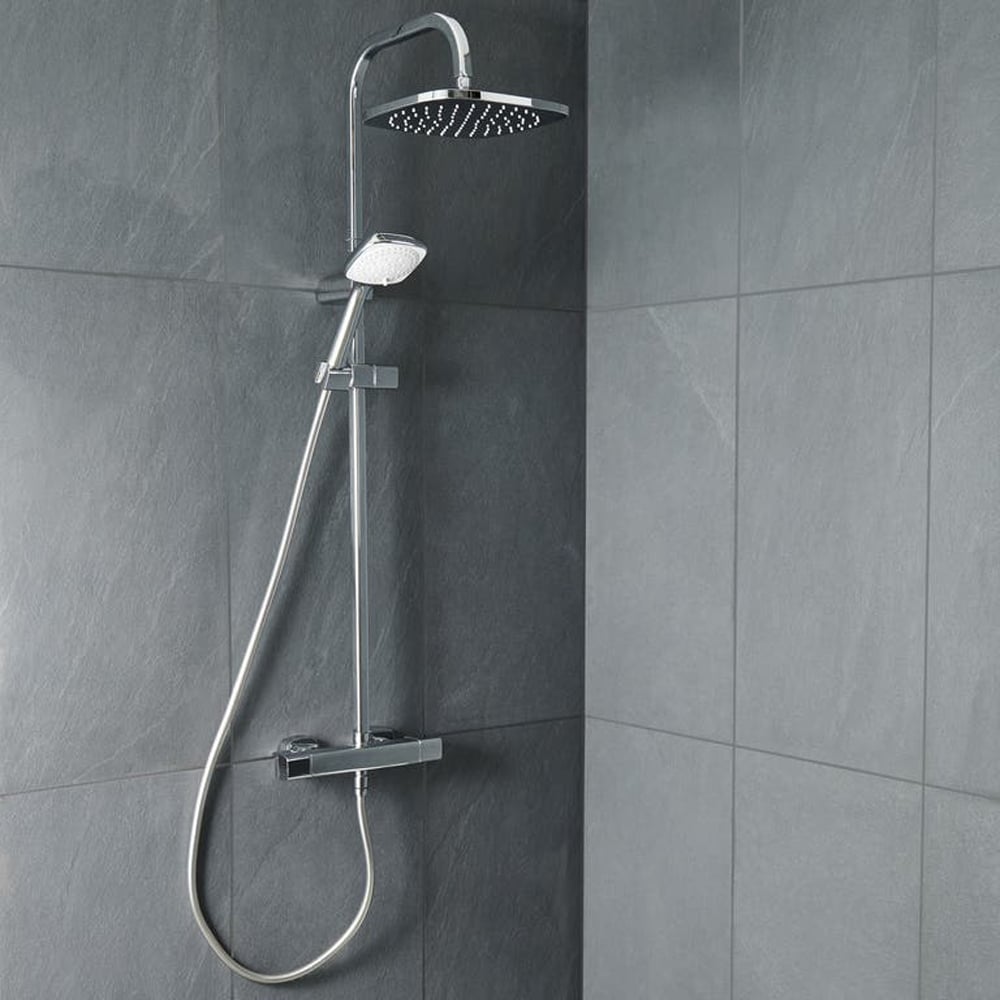 Sistem dus GOODHOME Teesta, termostat, 1 functie, argintiu