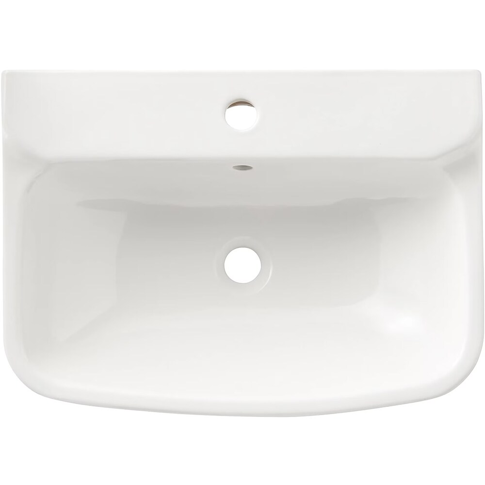 Lavoar baie GOODHOME Teesta, portelan, montare pe perete, 56 x 40 cm, alb lucios