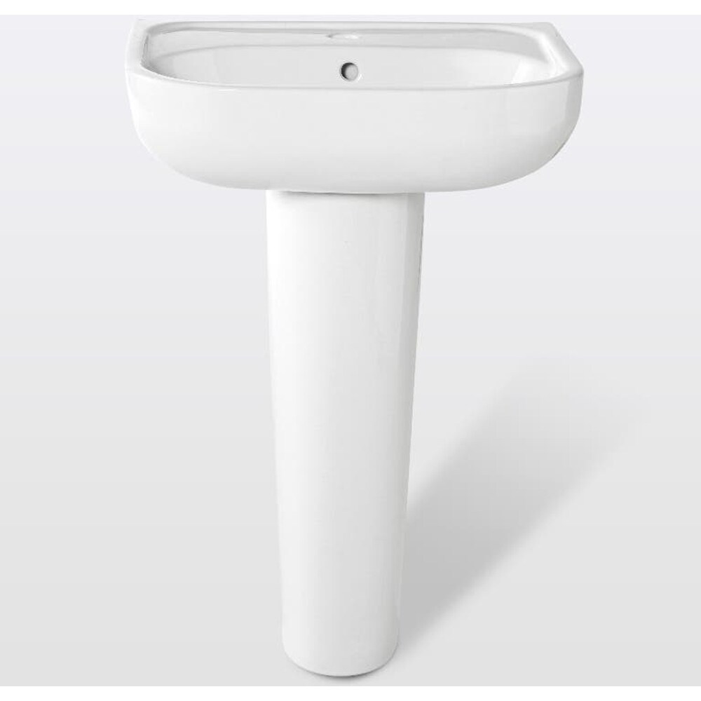 Lavoar baie GOODHOME Cavally, ceramica, montare pe perete, 56 x 40 cm, alb lucios