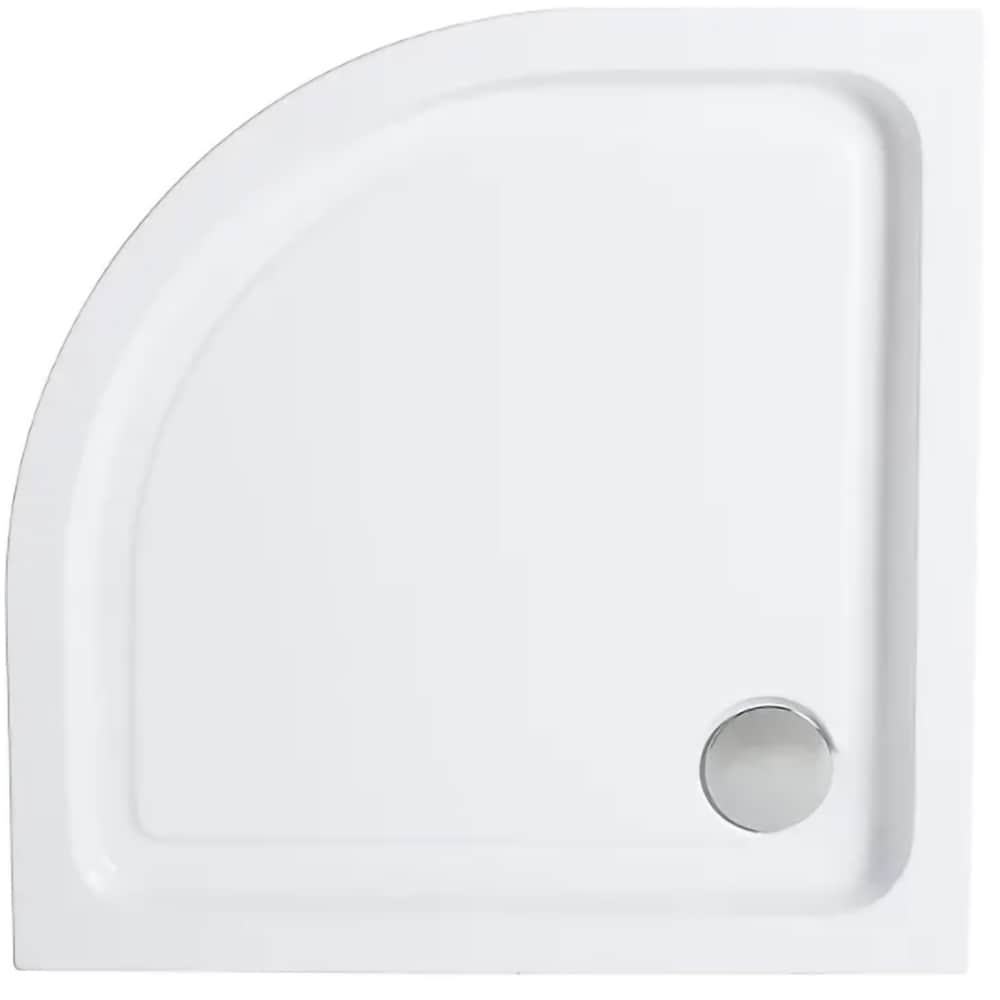 Cadita dus Cooke & Lewis Lagan, semirotunda, ABS si acril, 90 x 90 x 15 cm, alb