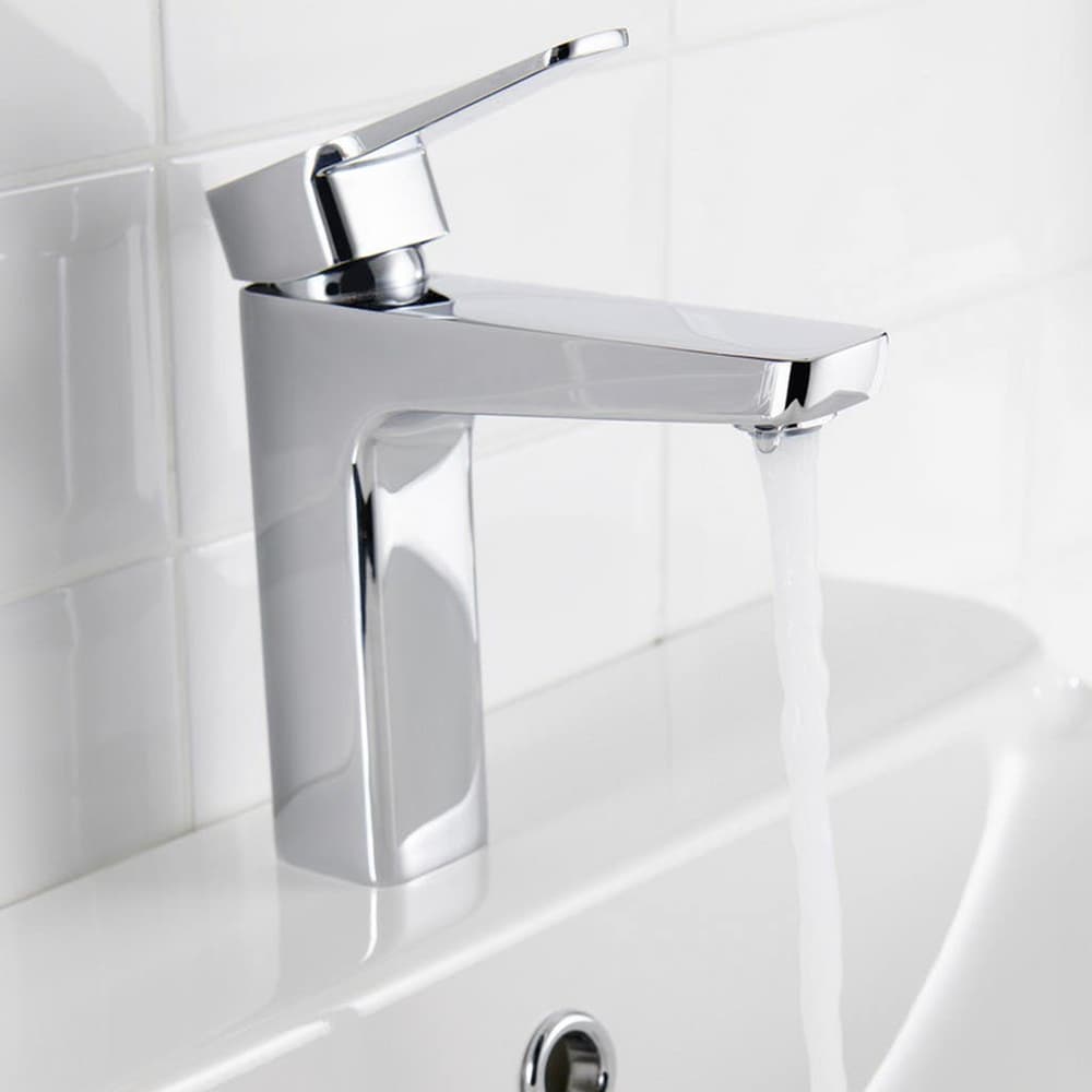 Baterie lavoar GOODHOME Teesta, inaltime 18.1 cm, alama, argintiu