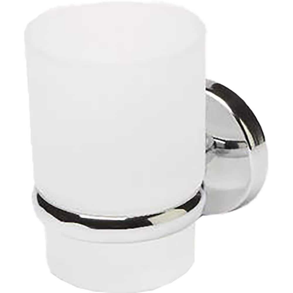 Suport pentru periute de dinti Ormara GOODHOME, 9.5 x 6.8 x 9.5 cm, sticla si otel, argintiu