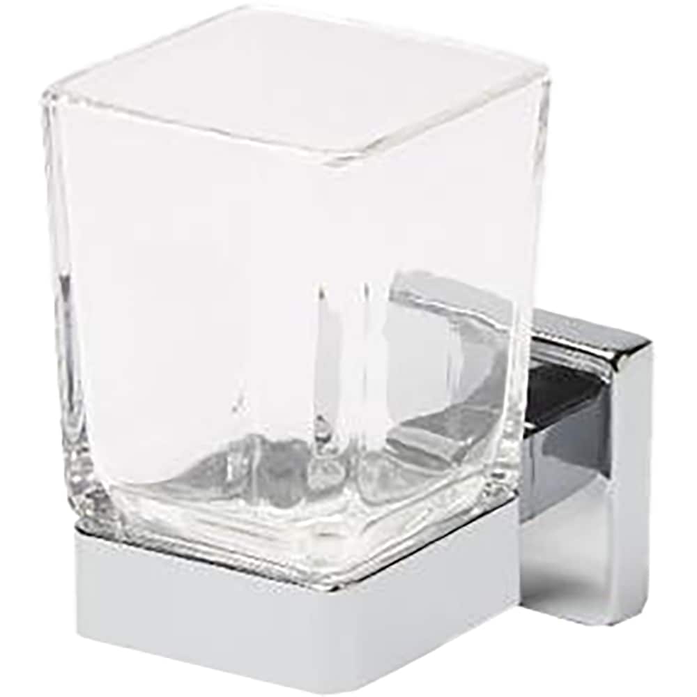 Suport pentru periute de dinti Alessano GOODHOME, 10 x 6.8 x 11 cm, sticla si otel, transparent