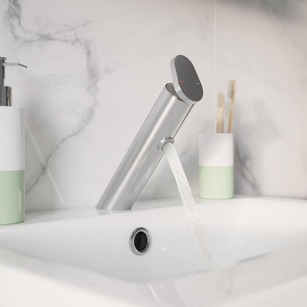 Baterie lavoar GOODHOME Nyasa, metal, argintiu