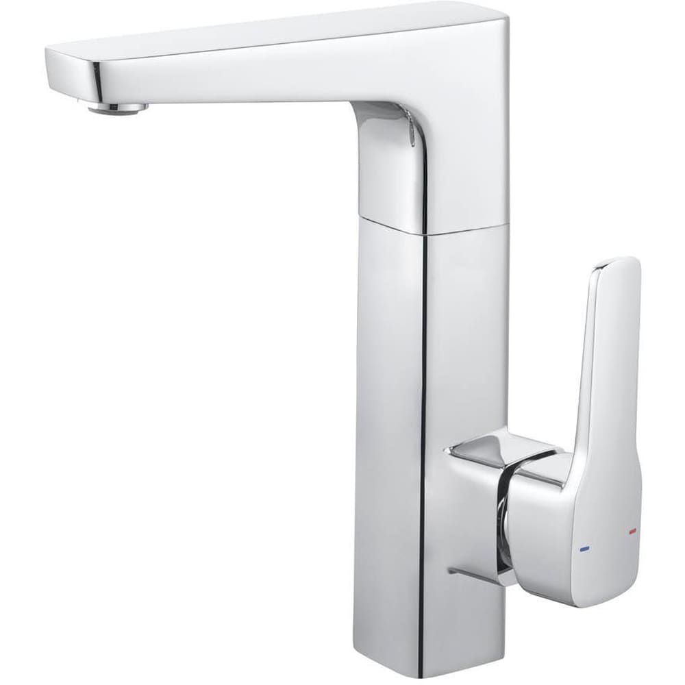 Baterie lavoar GOODHOME Teesta, inaltime 25.5 cm, alama, argintiu