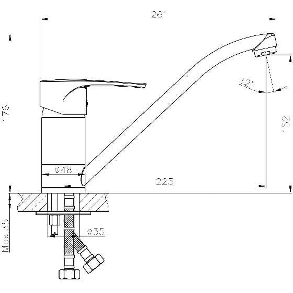 Baterie bucatarie COOKE & LEWIS Arya, alama, nichel