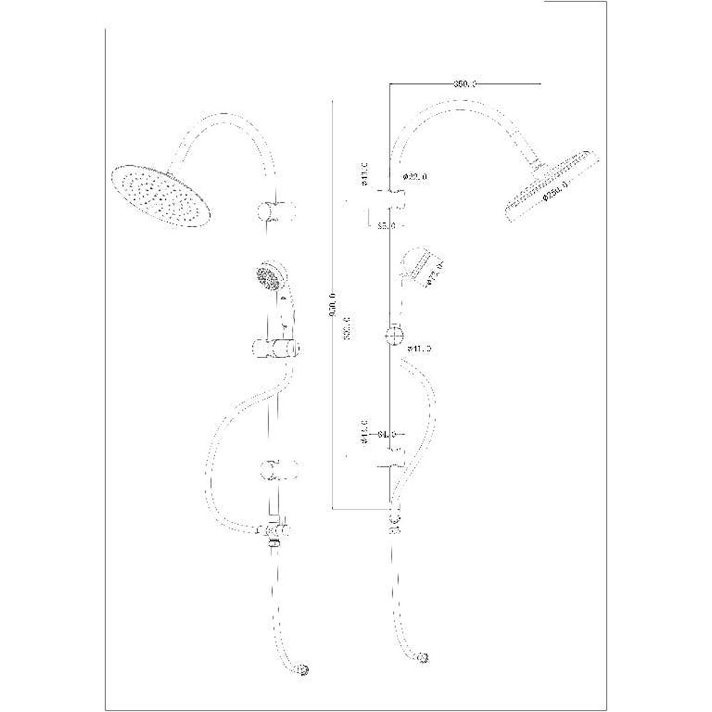 Sistem dus GOODHOME Blyth, 1 functie, argintiu