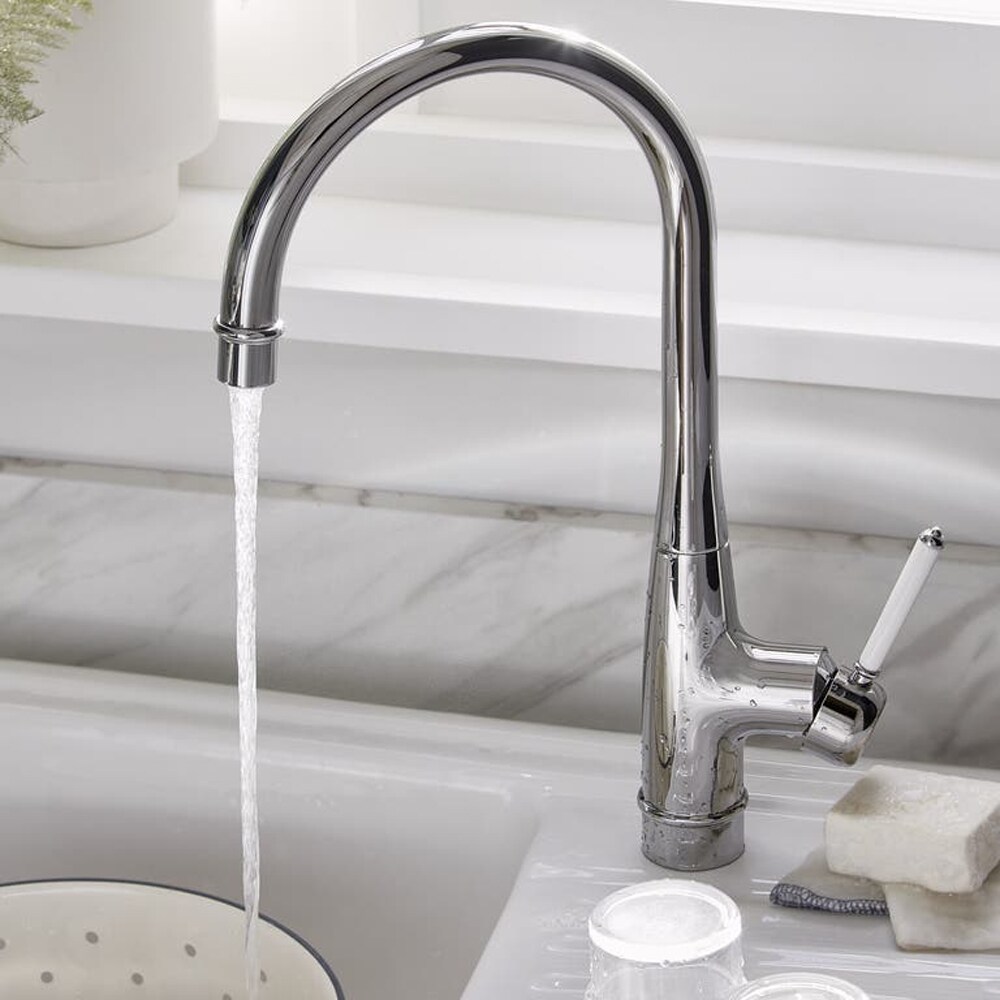 Baterie bucatarie GOODHOME Filbert, zinc, argintiu