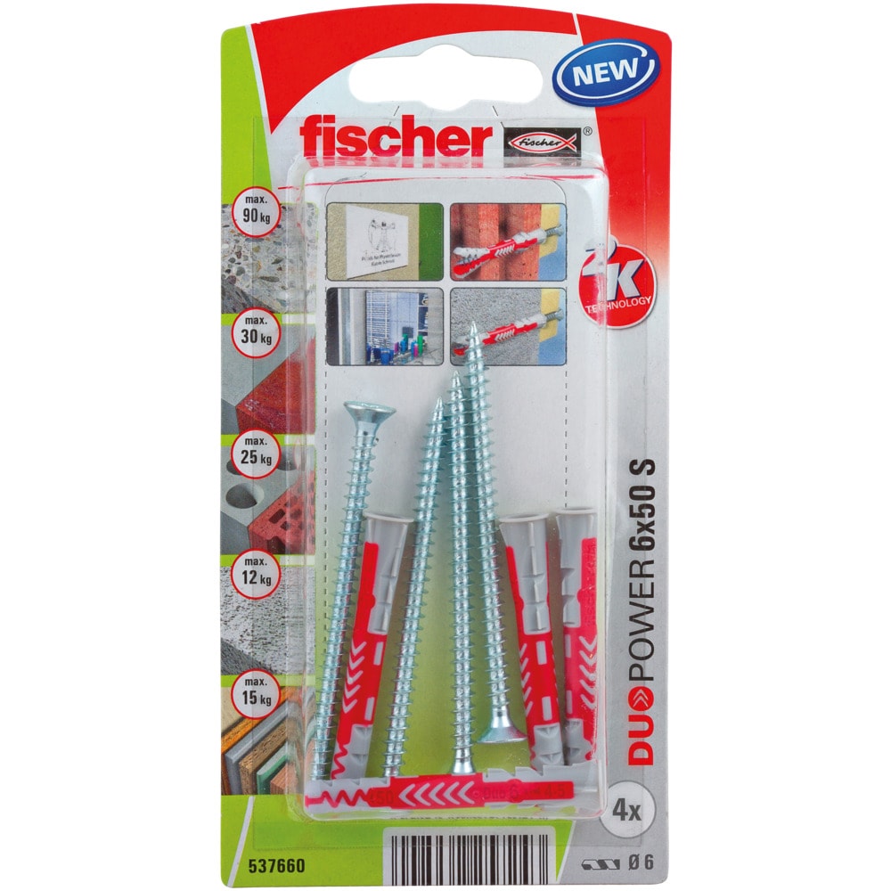 Set dibluri FISCHER DuoPower, 6 x 50mm, 4 bucati