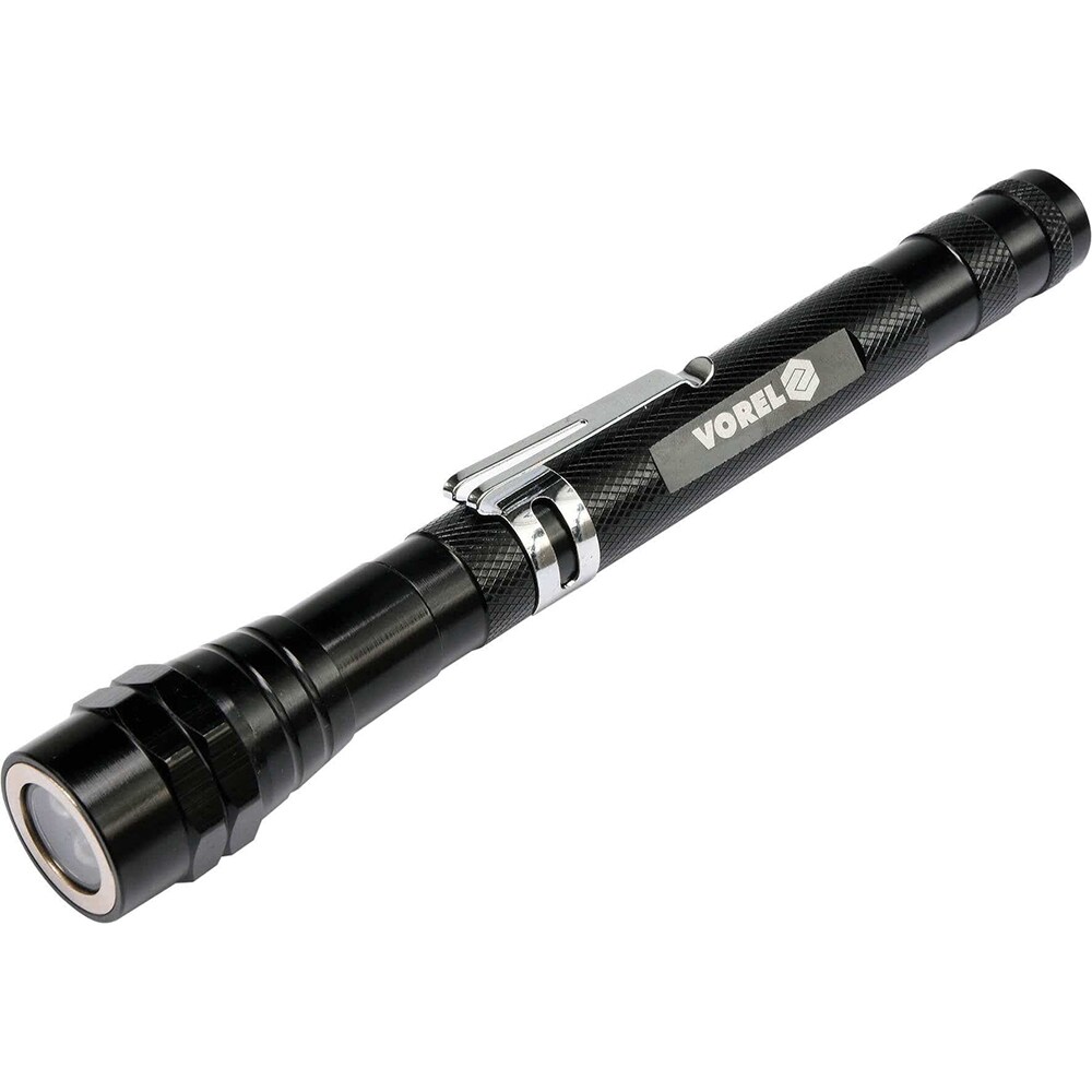 Lampa LED VOREL cu maner telescopic si magnet, negru