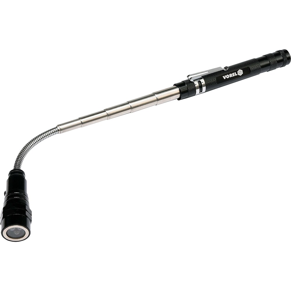 Lampa LED VOREL cu maner telescopic si magnet, negru