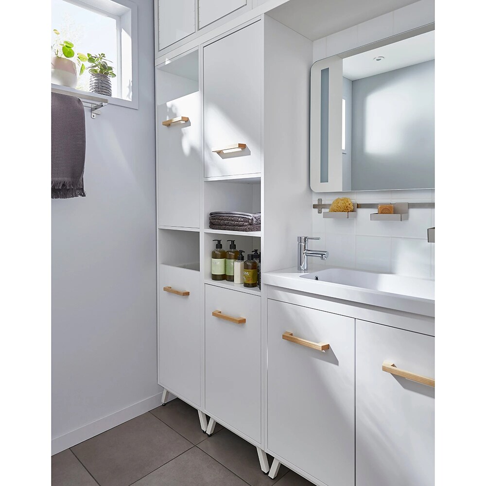 Dulap baie GOODHOME Ladoga, 40 x 36 x 190 cm, alb