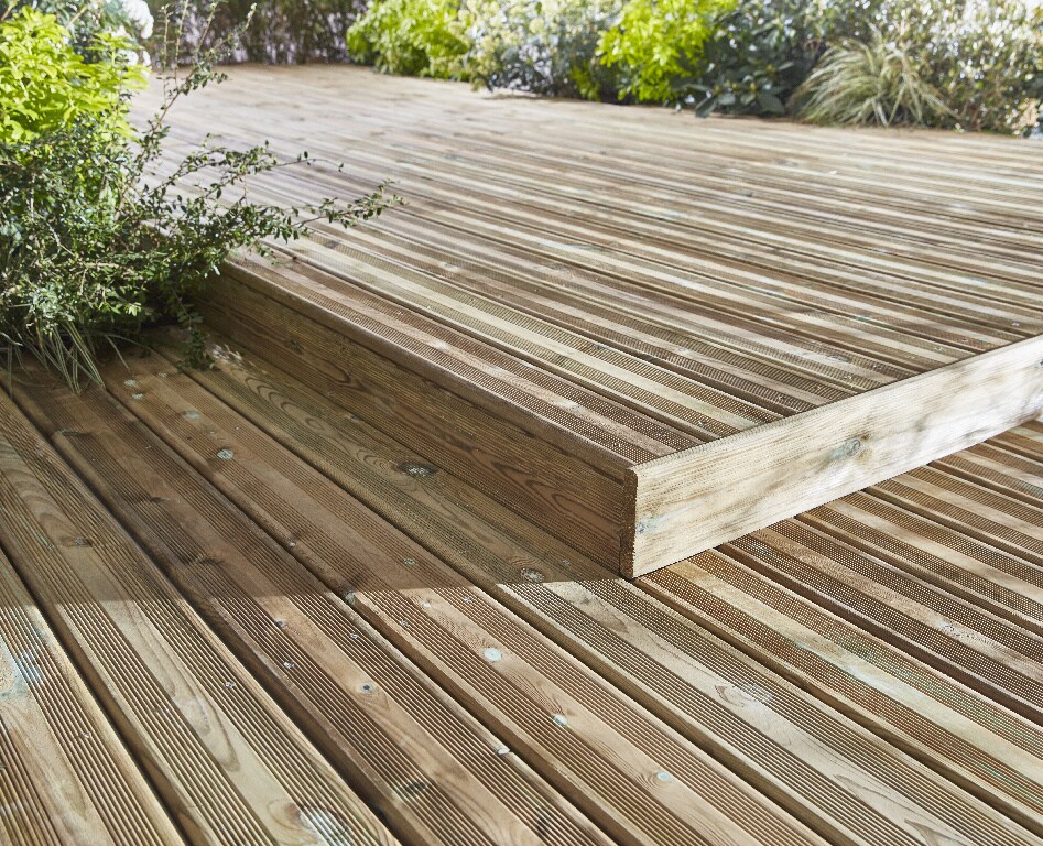 Dusumea pentru terasa BLOOMA, 240 x 14.4 x 2.7 cm, lemn de pin, maro