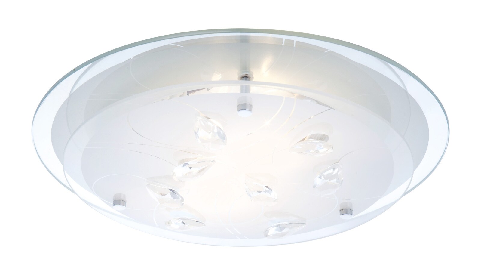 Plafoniera LED, 2 x 60 W, crom, metal si sticla Globo Brenda