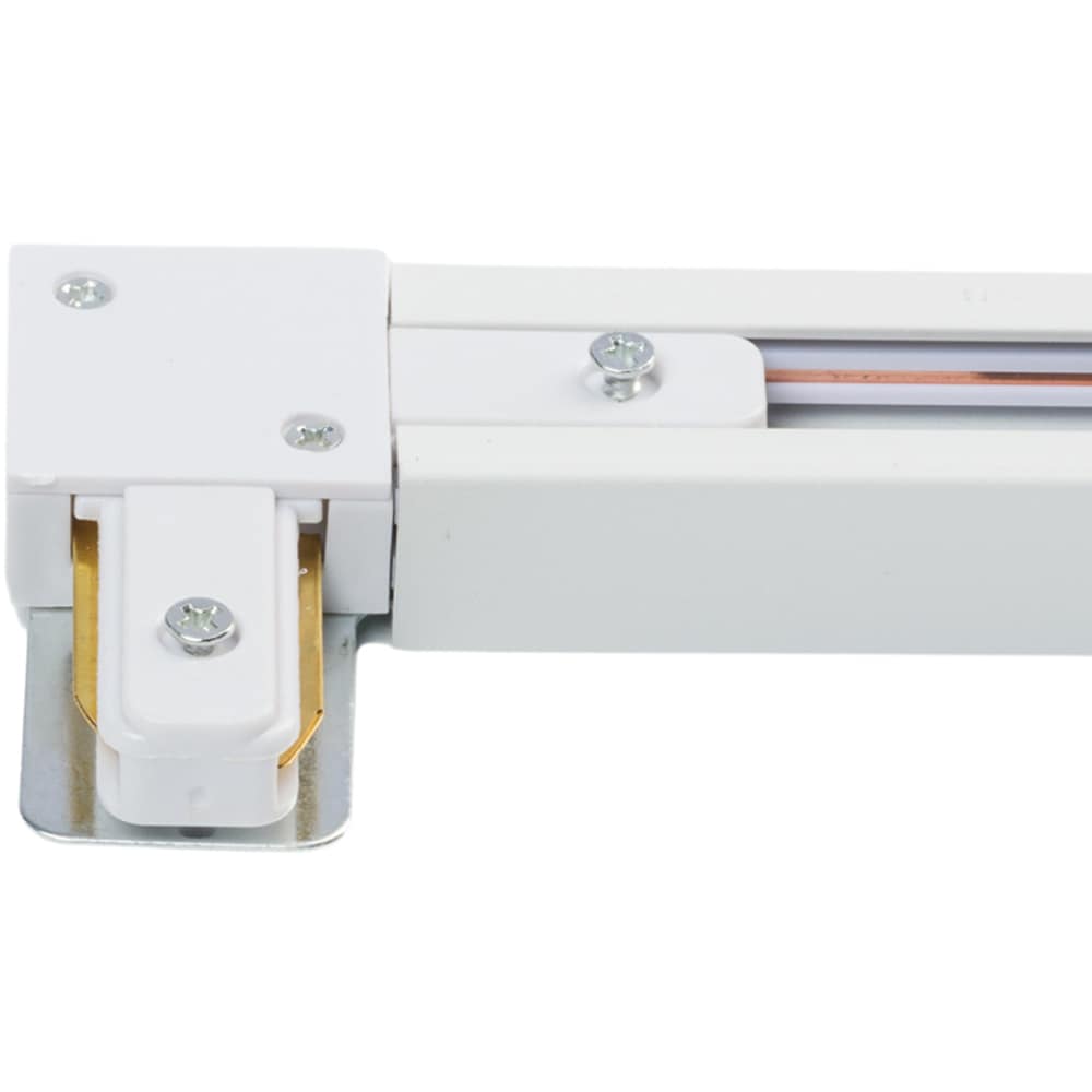 Conector in forma de L HOROZ, 1 circuit, 7 x 2 x 7 cm, IP20, aluminiu/plastic, alb