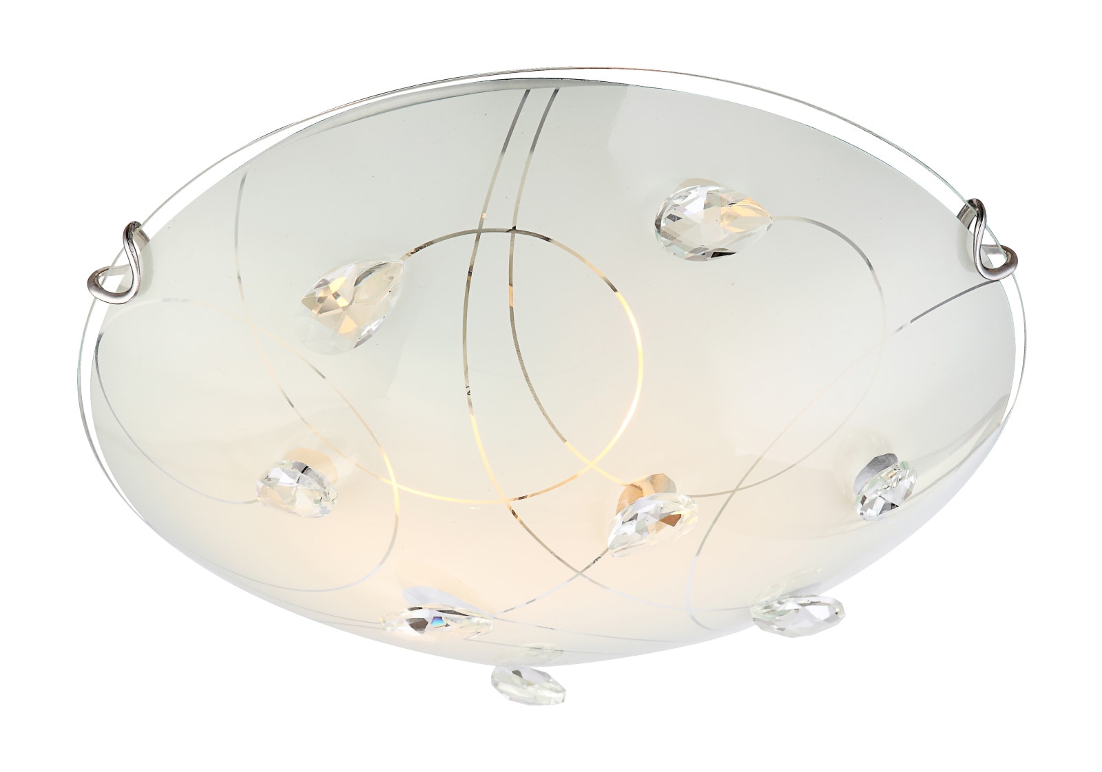 Plafoniera LED, 2 x 60 W, nichel, metal si sticla  Globo Alivia