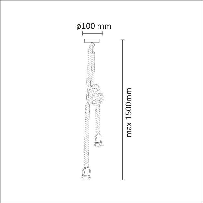 Lustra tip pendul, Maro, 12 W, 2 x E27  Polux Rope