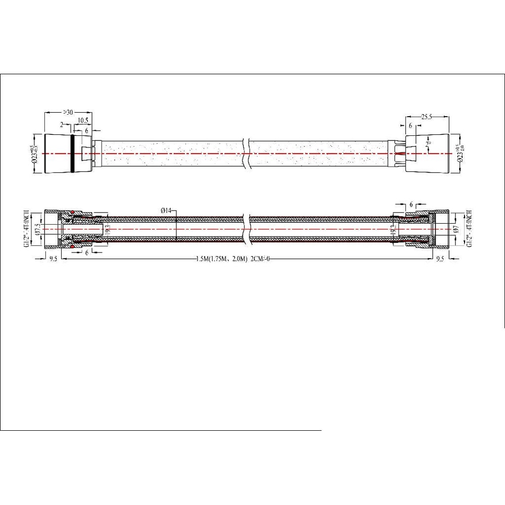 Furtun de dus GOODHOME 100836598, 2 m, argintiu