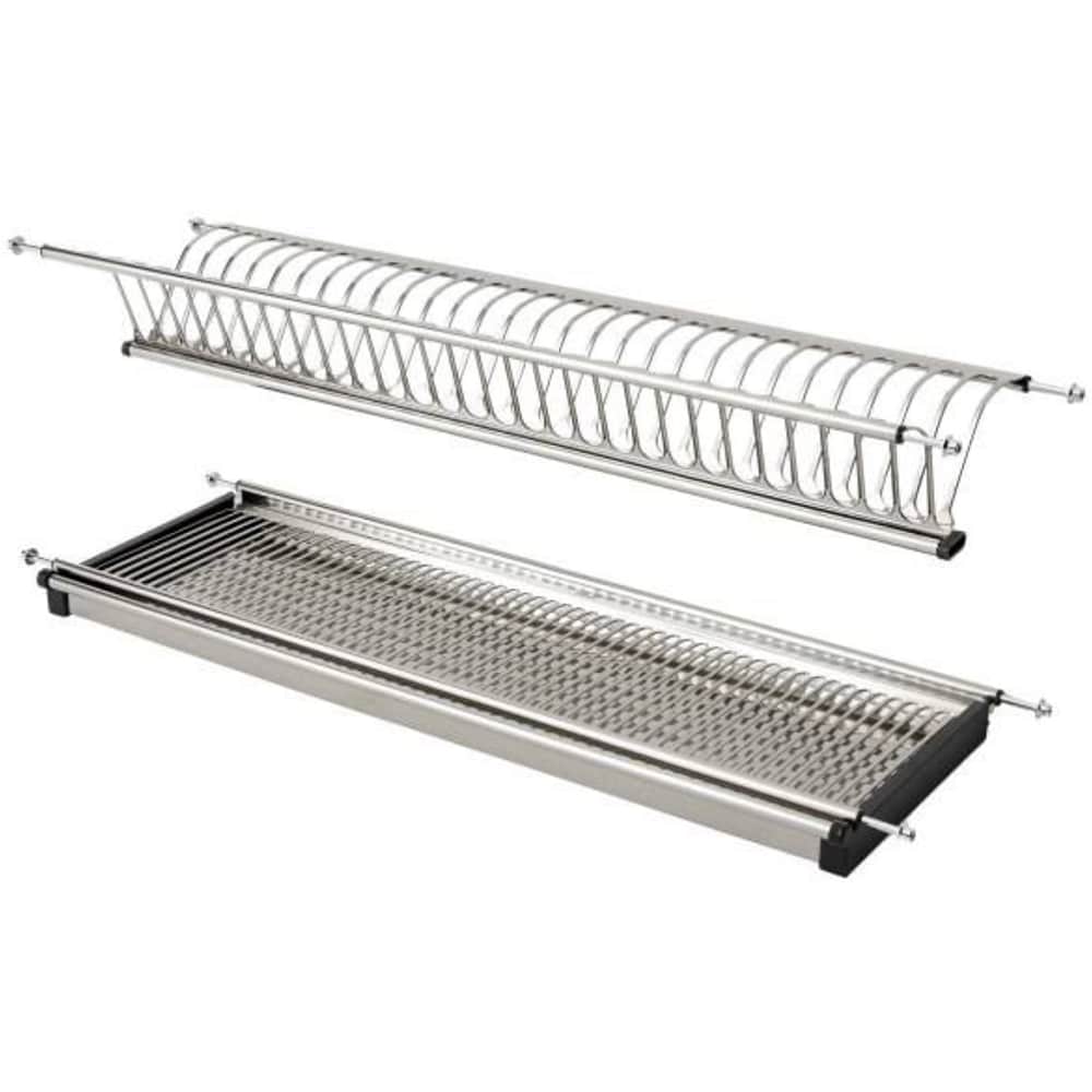 Suport vesela GOODHOME Pebre, 80 x 25 x 12.5cm, otel, argintiu