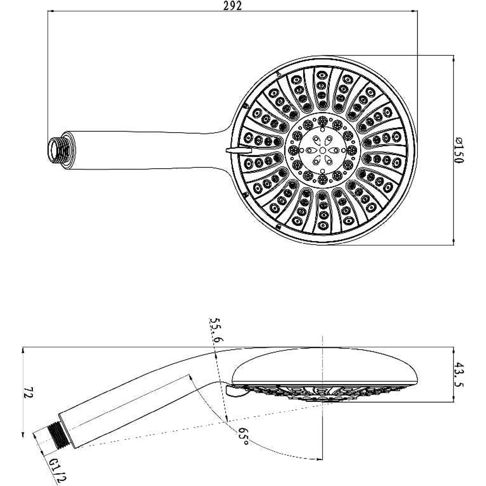 Para dus GOODHOME Imelda, 5 functii, crom