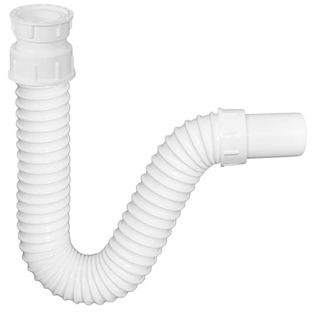 Sifon chiuveta extensibil si flexibil Texo, 32-40 mm, racord 1, 1/4, plastic, alb